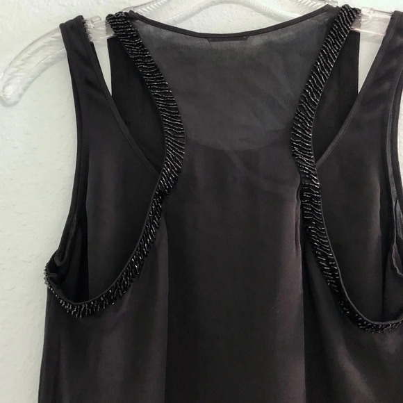 New Rebecca Minkoff Black Silk Mini Short Beaded Dress 0 - Picture 7 of 8